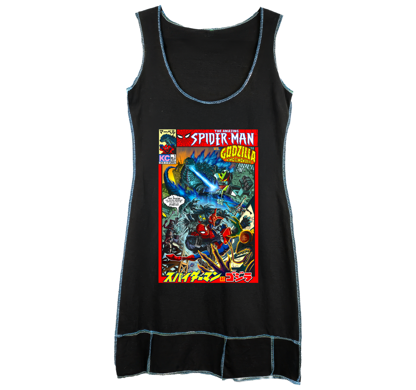 Godzilla VS Spiderman - T-Shirt Dress