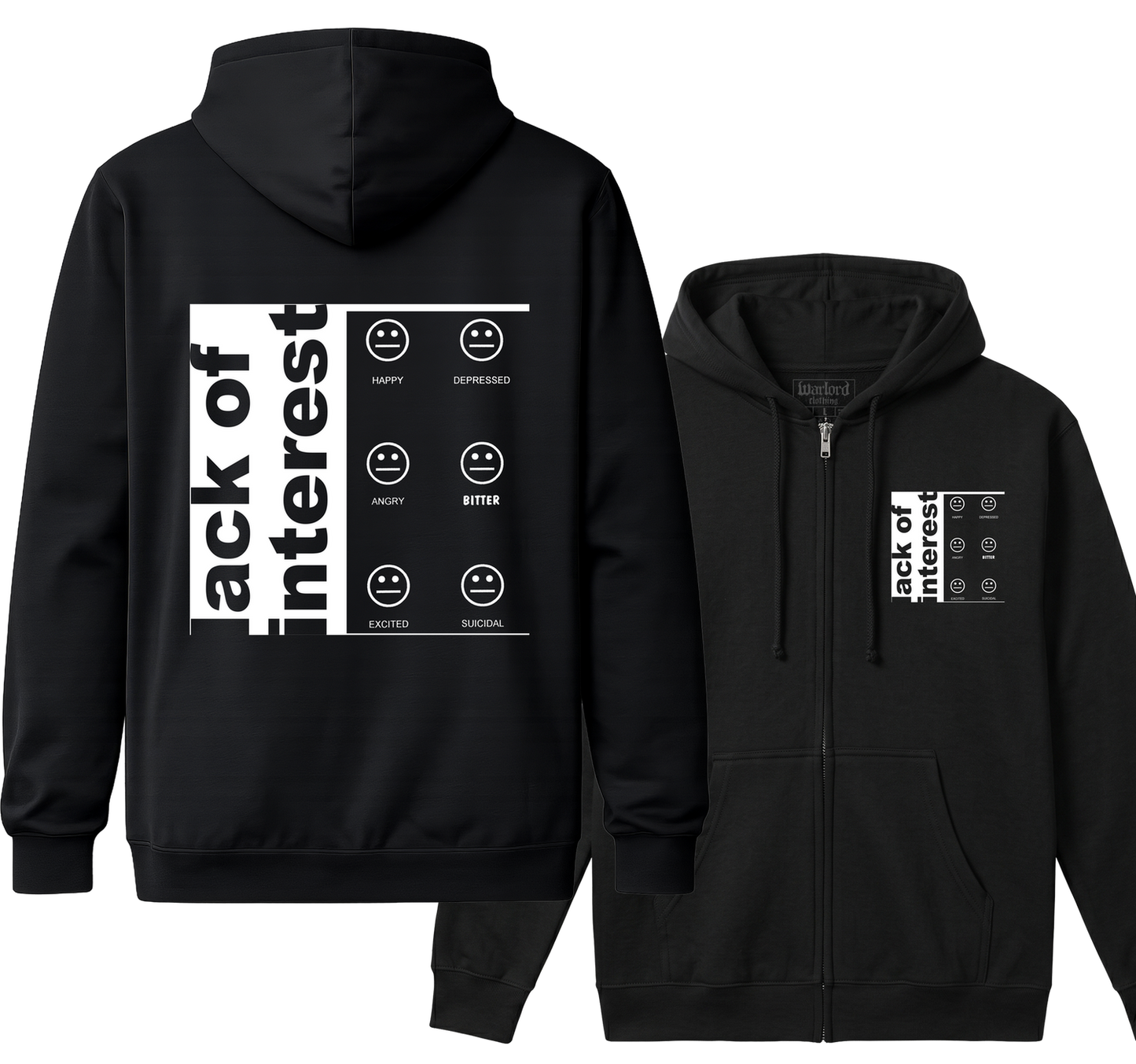 Lack Of Interest - Zipper Hoodie