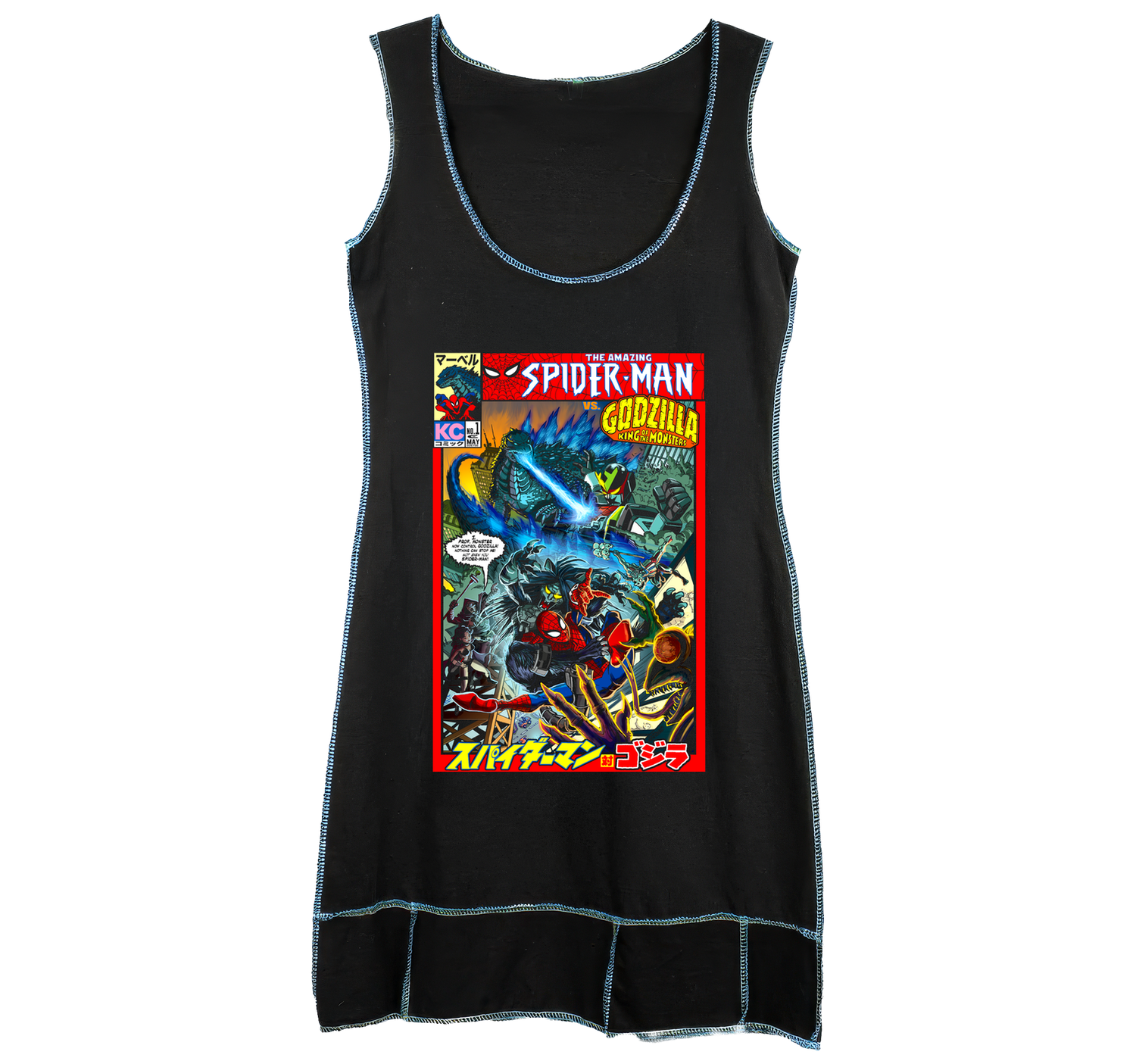 Godzilla VS Spiderman - T-Shirt Dress