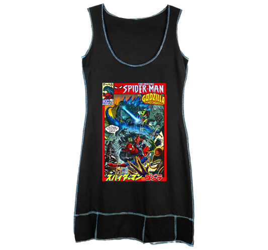 Godzilla VS Spiderman - T-Shirt Dress