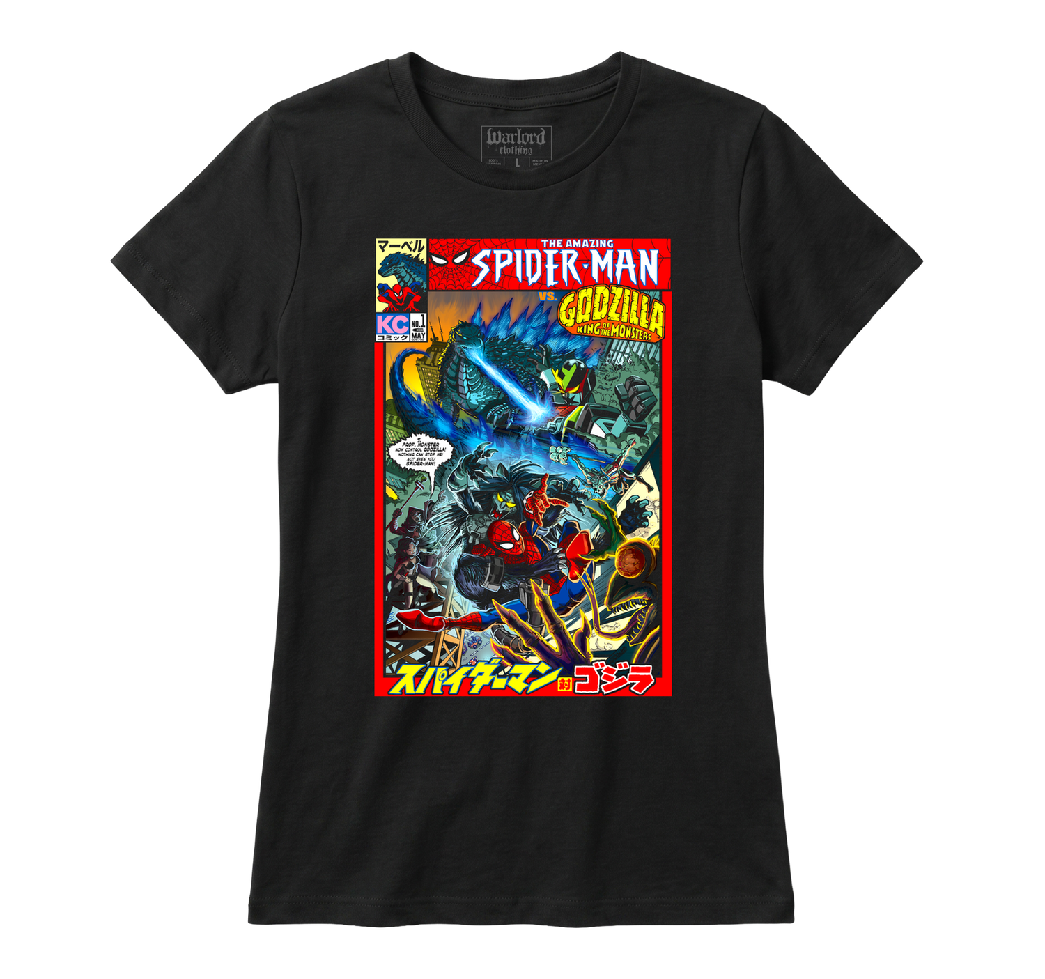 Godzilla VS Spiderman - Girlie Tee
