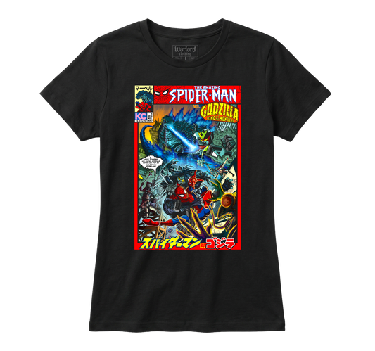 Godzilla VS Spiderman - Girlie Tee