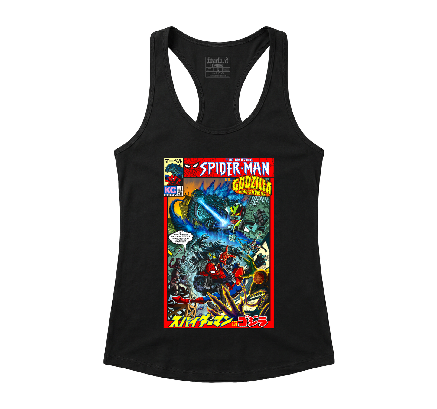 Godzilla VS Spiderman - Racerback Tank