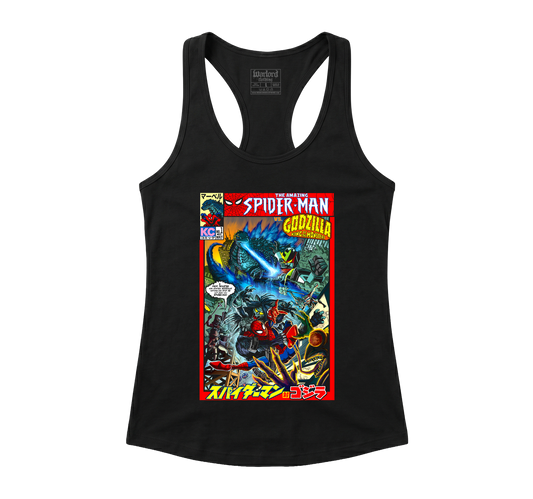 Godzilla VS Spiderman - Racerback Tank