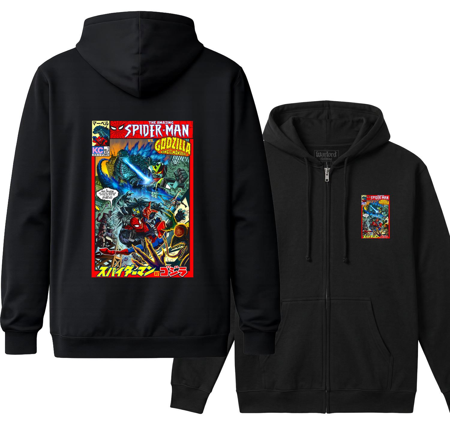 Godzilla VS Spiderman - Zipper Hoodie
