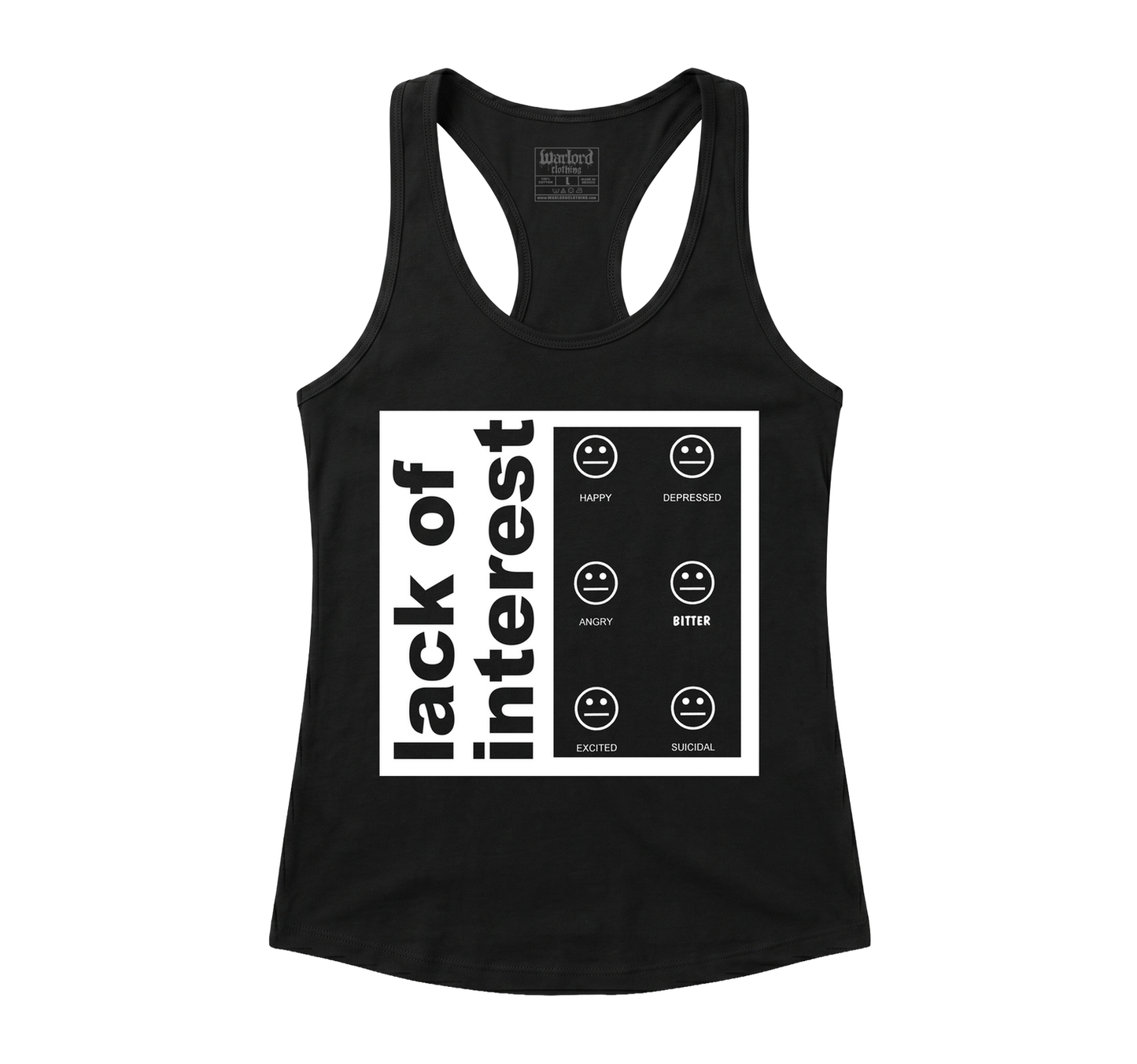 Lack Of Interest - Racerback Tank