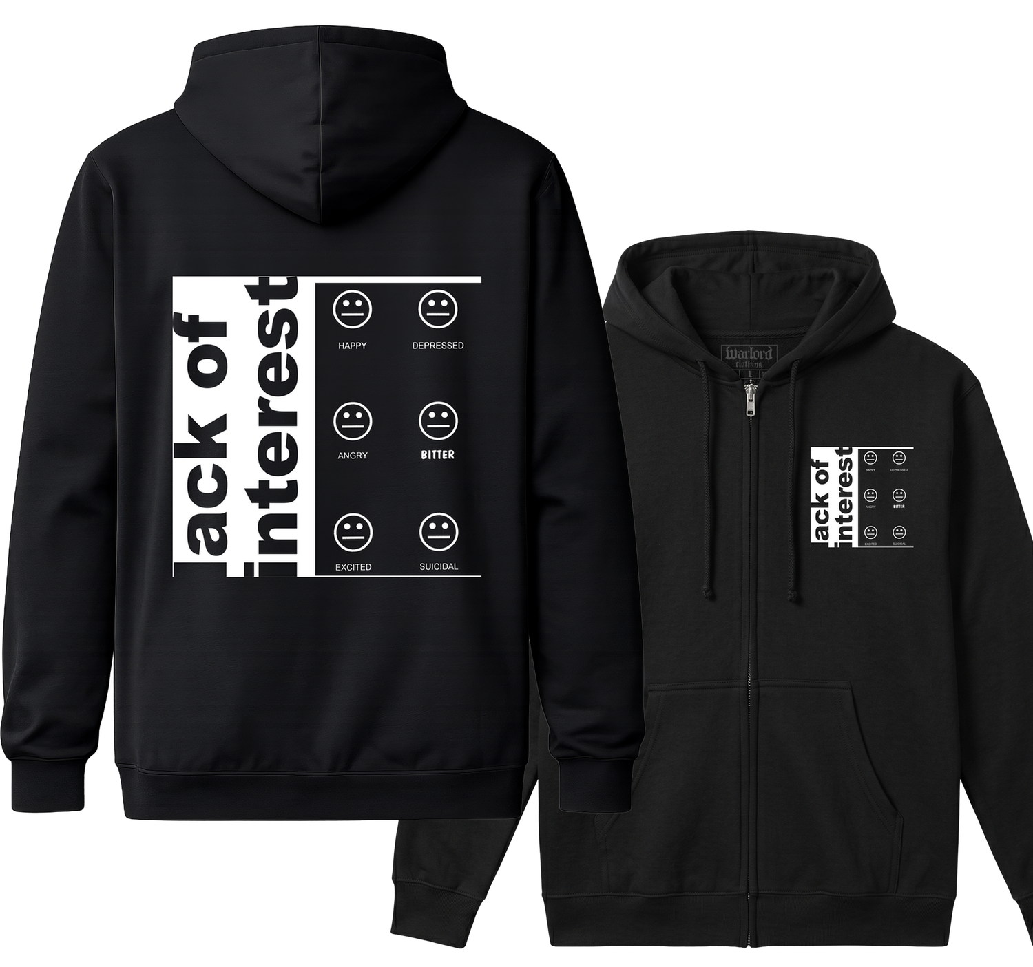 Lack Of Interest - Zipper Hoodie