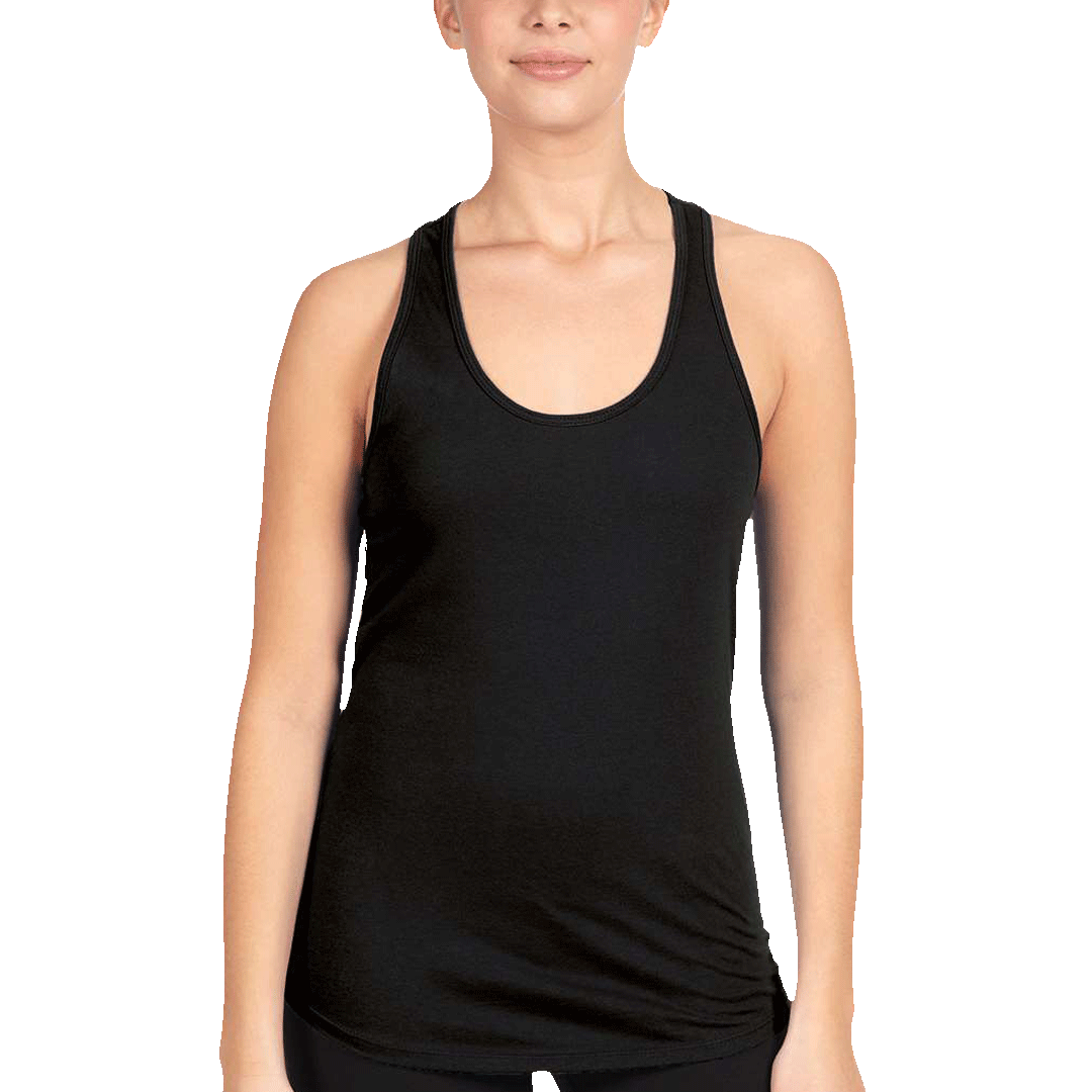 Racerback tank front fit