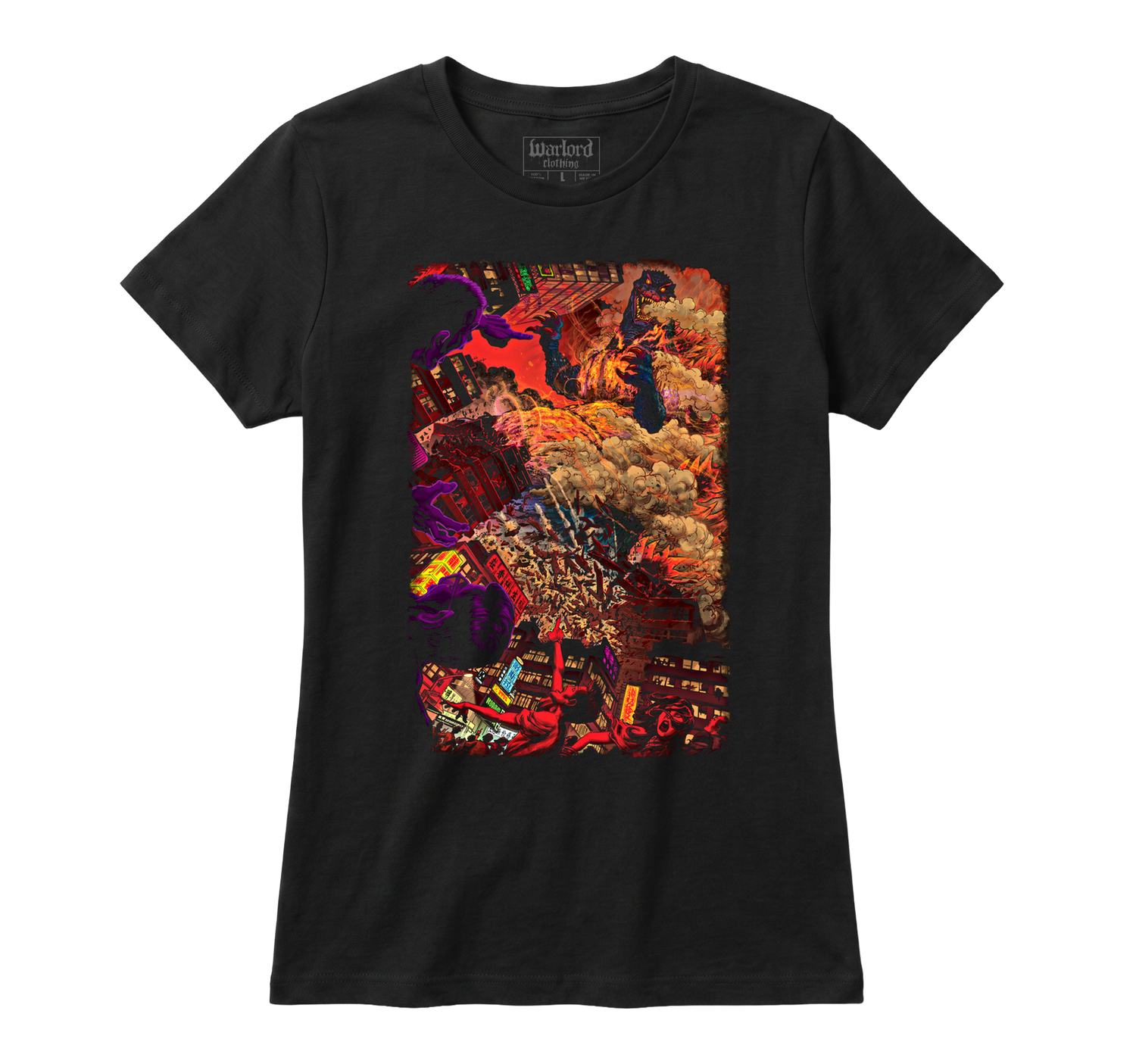Godzilla Burning - Girlie Tee