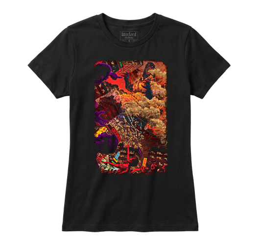 Godzilla Burning - Girlie Tee