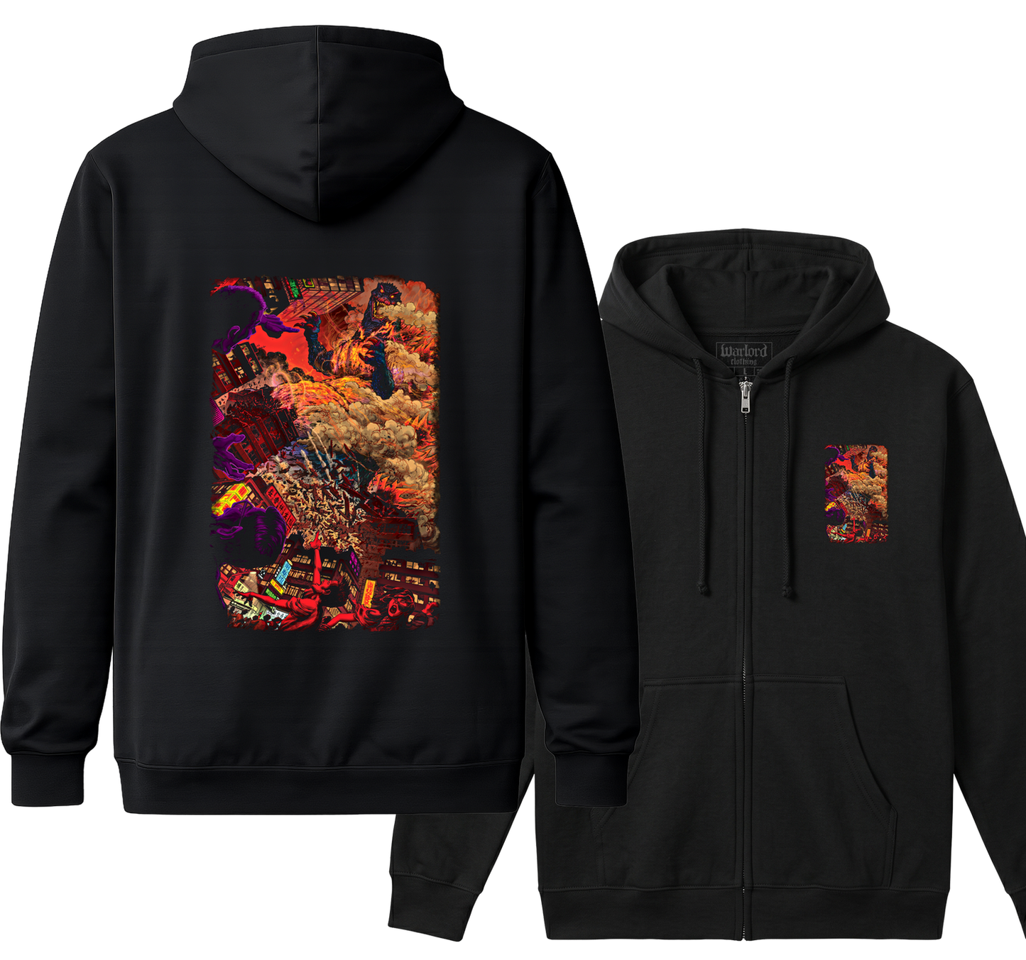 Godzilla Burning - Zipper Hoodie